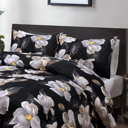 Tazanna Black Quilt Cover Set -Soft Bedding