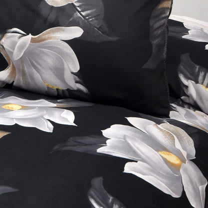 Tazanna Black Quilt Cover Set -Soft Bedding